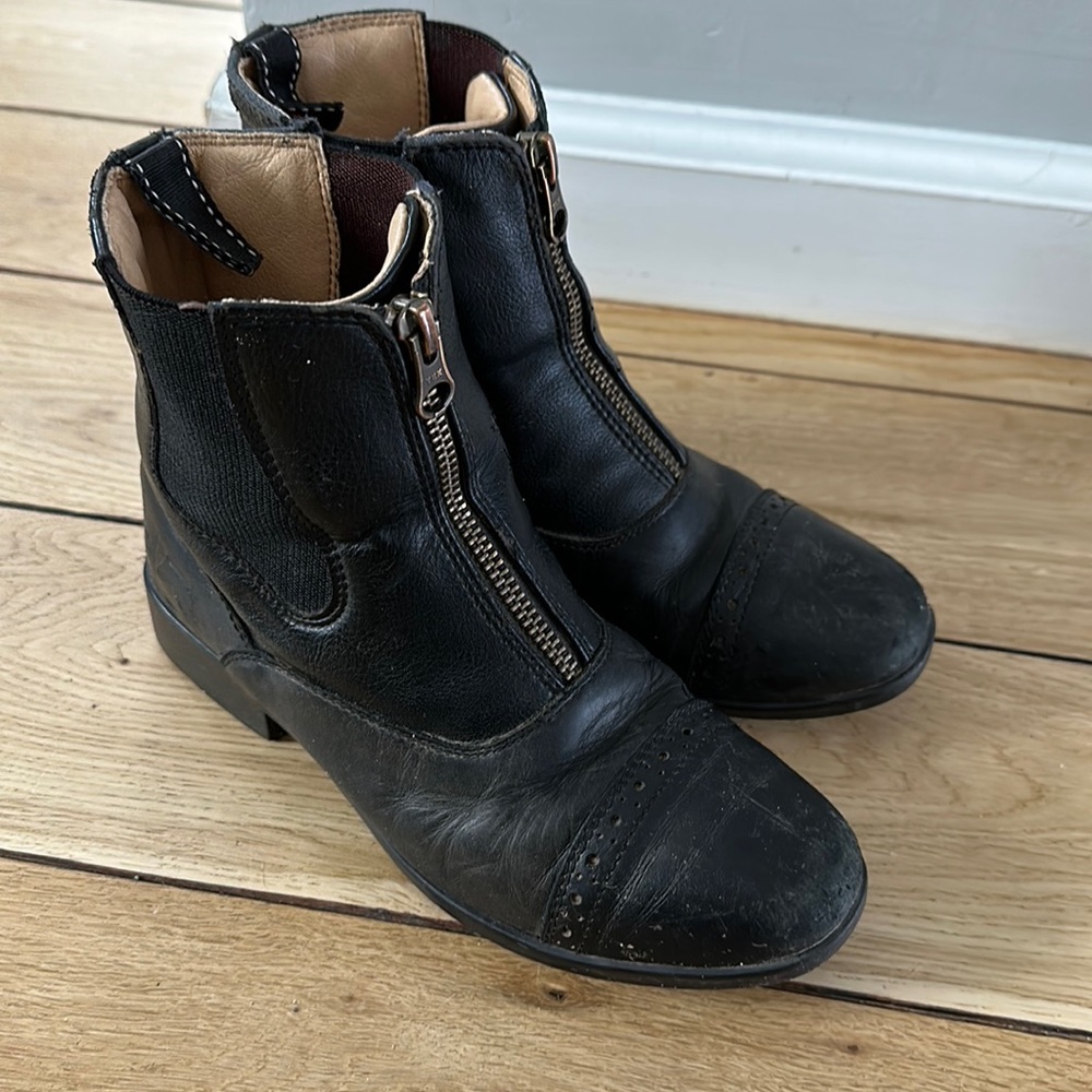 Dover Saddlery Riding Sport Kids' Provenance Zip Paddock Boots Black Size 2